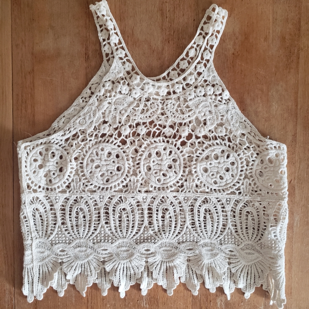 Love Tree Crochet Crop Tank